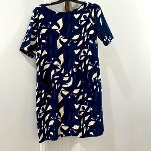 Colorblock Shift Dress - Size 38 - Pockets, Wrinkle Free